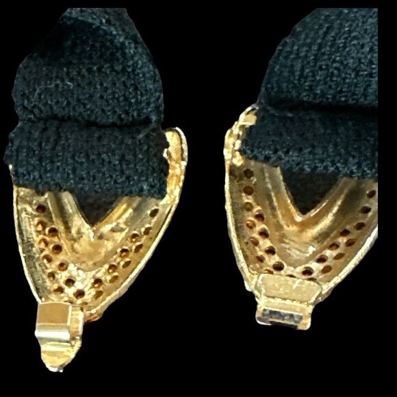 Vintage St Johns gold crystal belt buckle Santana fabric belt 125 crystals - Picture 4 of 8